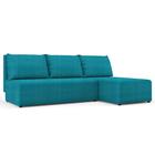 Угловой диван «Алиса», еврокнижка, велюр arben/shaggy, цвет azure - Фото 1