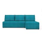Угловой диван «Алиса», еврокнижка, велюр arben/shaggy, цвет azure - Фото 2