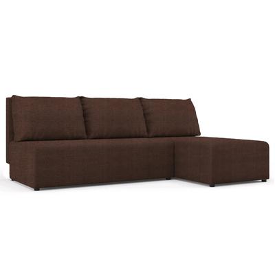 Угловой диван «Алиса», еврокнижка, велюр arben/shaggy, цвет chocolate
