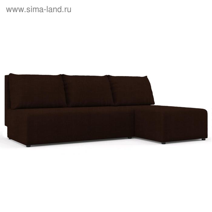 Угловой диван «Алиса», еврокнижка, велюр arben/vital, цвет chocolate, - Фото 1
