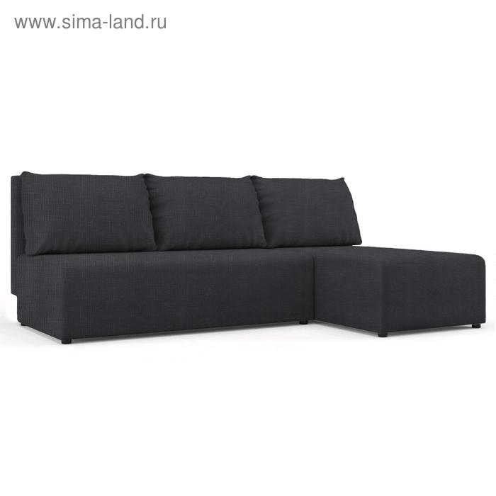 Угловой диван «Алиса», еврокнижка, велюр arben/vital, цвет grafit - Фото 1