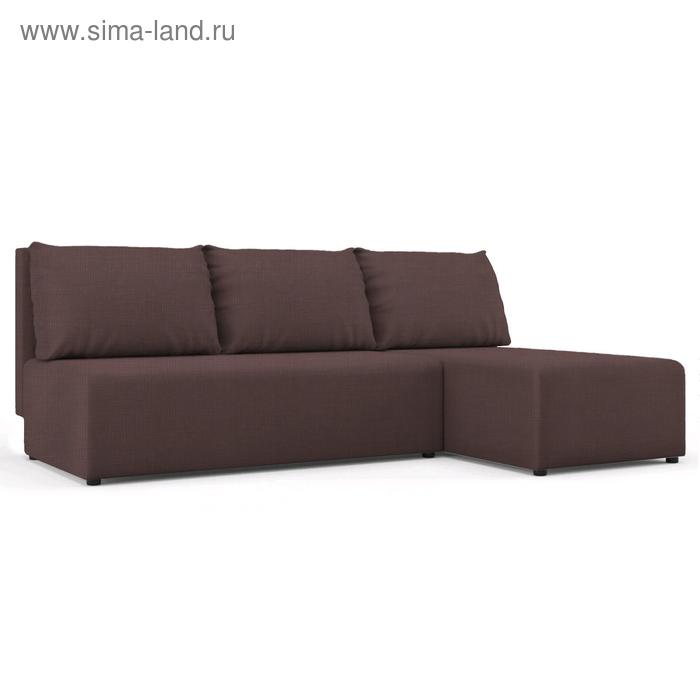 Угловой диван «Алиса», еврокнижка, велюр arben/vital, цвет java - Фото 1