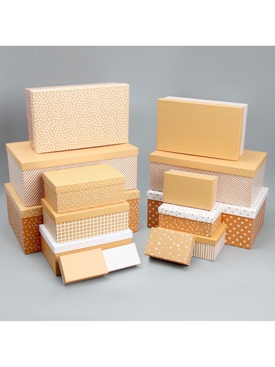 Набор коробок 15 в 1, упаковка подарочная, «Универсал», 12×6.5×4 см - 46.5×30×17.5 см