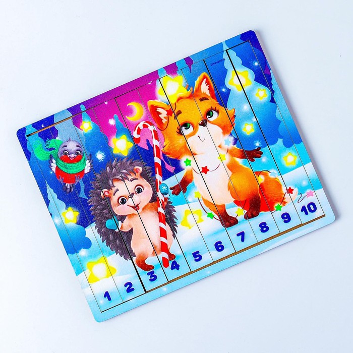 Логический пазл «Ёжик и лисичка» 47487