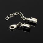 Замок карабин 5 шт. 12×7 мм, с удлинителем и обжимными круглыми концевиками 10×5 мм - Фото 5