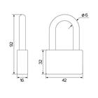 Замок навесной, тип 6, 6х50 мм, длинная дужка - Фото 3