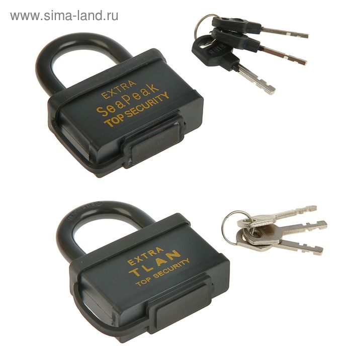 Замок навесной, тип 9, 75х100 мм, 3 ключа - Фото 1