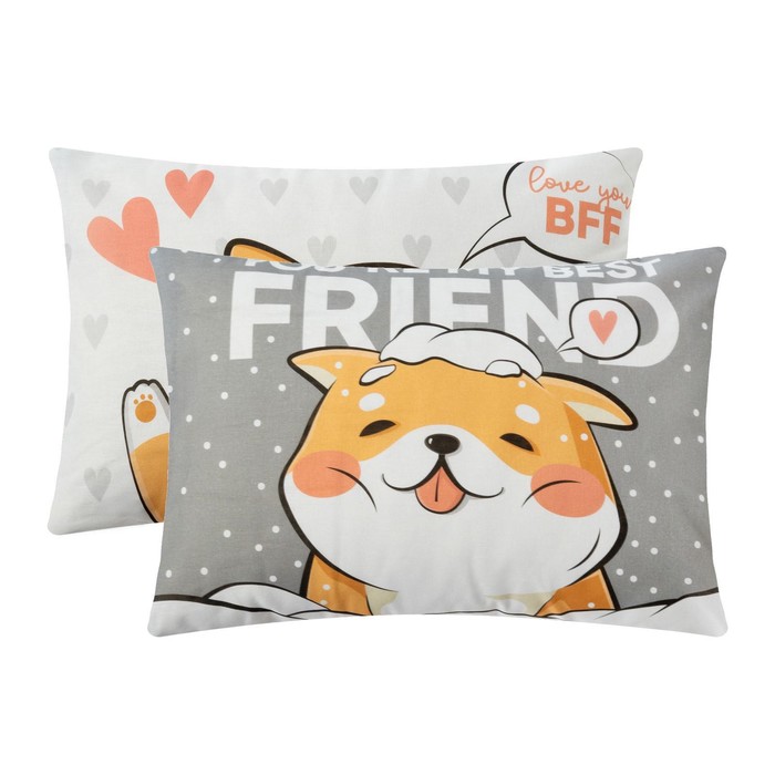 Комплект наволочек «Этель» Best friend, 50×70 см, 2 шт., бязь, хлопок 100% - Фото 1