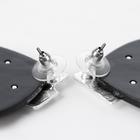 Серьги пластик "Майя" наслоение, цвет чёрно-сиреневый в матовом серебре - фото 24495879