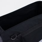 Сумка дорожная, 3 отдела на молниях, наружный карман, длинный ремень, цвет чёрный/серый - фото 21099324