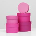 Набор круглых коробок 5 в 1 "Пантон 230", 23 х 23 х 14 - 15 х 15 х 10 см - Фото 1