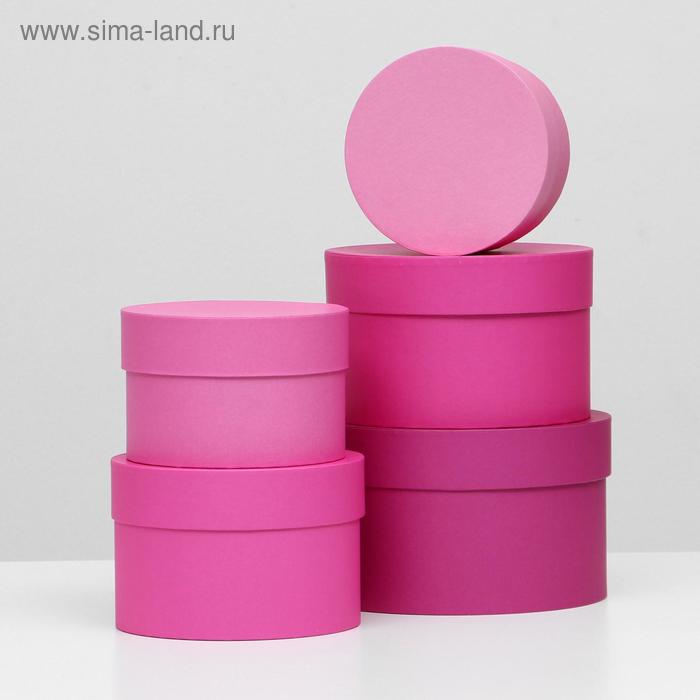 Набор круглых коробок 5 в 1 "Пантон 230", 23 х 23 х 14 - 15 х 15 х 10 см - Фото 1