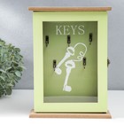 Ключница дерево 5 крючков "Связка ключей" зелёная 25,5х19х6 см - фото 320187562