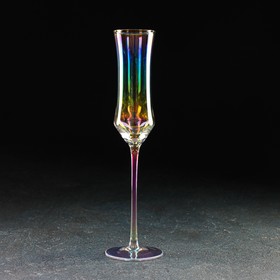 Бокал из стекла для шампанского «Кира», 180 мл, 7×25,5 см, цвет перламутровый