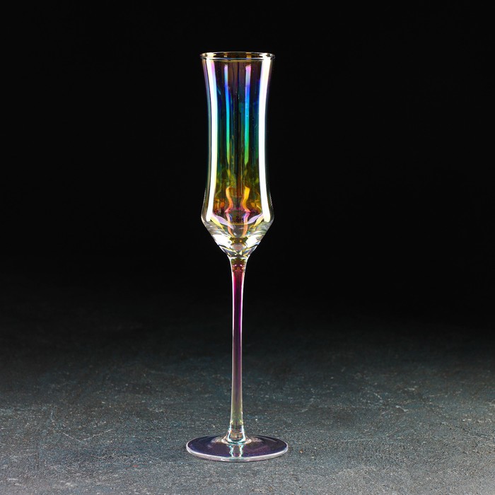 Бокал из стекла для шампанского «Кира», 180 мл, 7×25,5 см, цвет перламутровый - фото 1908580059