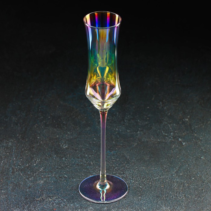 Бокал из стекла для шампанского «Кира», 180 мл, 7×25,5 см, цвет перламутровый - фото 1908580060