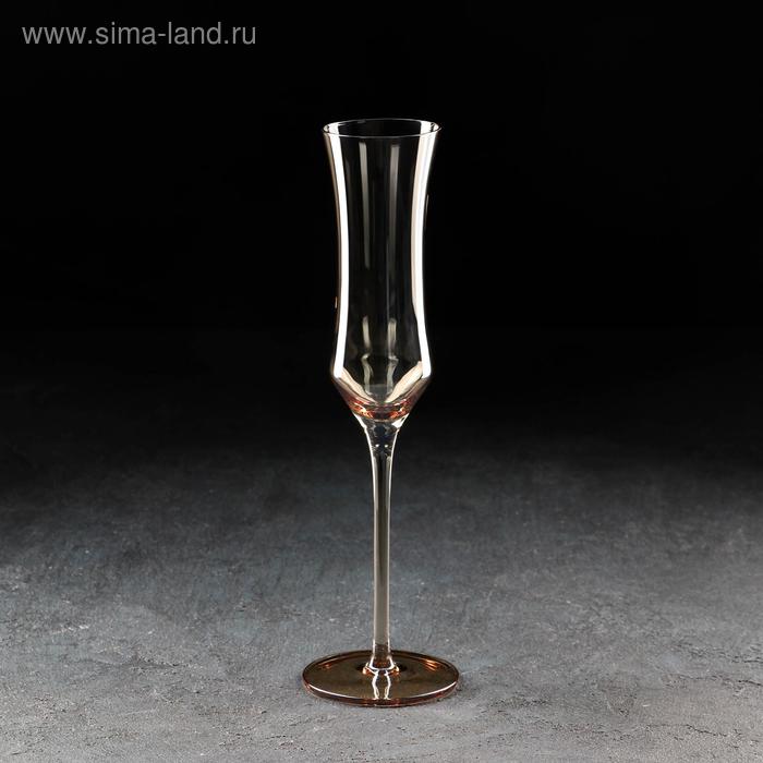 Бокал из стекла для шампанского «Кира», 180 мл, 7×25,5 см, цвет золотой - Фото 1