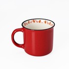 Кружка фарфоровая Доляна «Новогоднее настроение», 380 мл, цвет красный - Фото 2