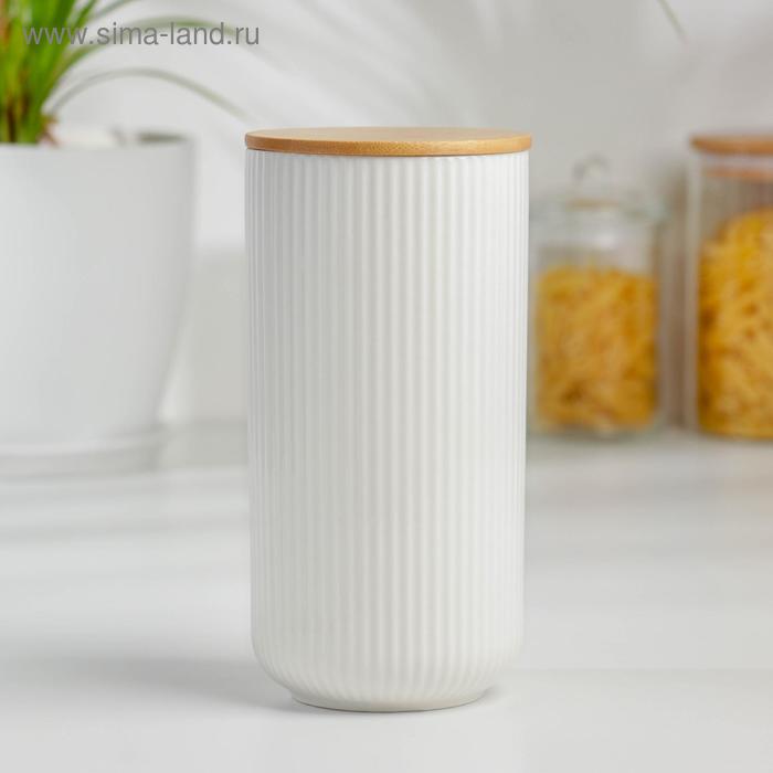 Банка фарфоровая для сыпучих продуктов BellaTenero, 1 л, цвет белый - Фото 1