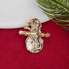 Брошь «Снеговик» обнимашка, цвет красно-белый в золоте - Фото 4