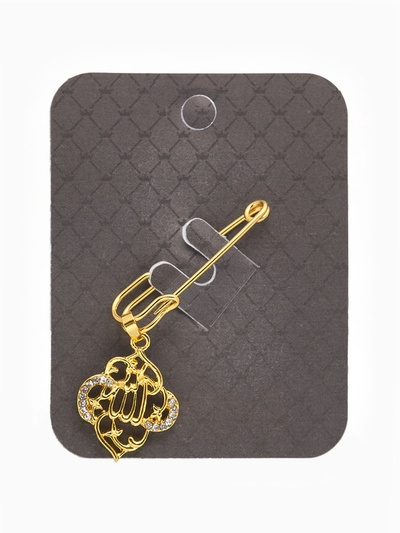 Булавка с подвеской «Мусульманская» басмала, 3 см, цвет белый в золоте