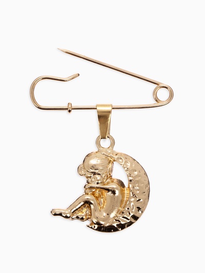 Булавка-оберег с подвеской «Ангел» 3.5 см, цвет золото
