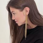 Серьга кафф «Водопад», цвет золото - Фото 2