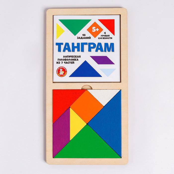 Игра головоломка деревянная «Танграм» (цв, бол) - Фото 1