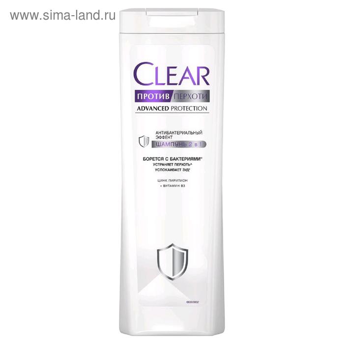 Шампунь против перхоти 2 в 1 Clear, антибактериальный эффект, 380 мл - Фото 1