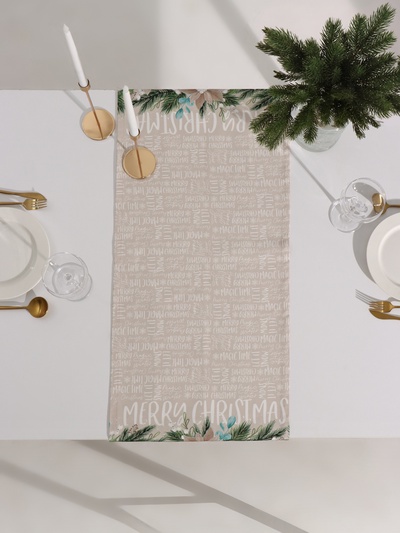 Дорожка на стол новогодняя «Beautiful Christmas» 40×147 см, 100% хлопок, саржа 190 г/м²