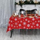 Скатерть новогодняя «Доляна» Белые снежинки 250×149± 3 см, 100% хлопок, 164 г/м² - Фото 1