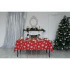 Скатерть новогодняя «Доляна» Белые снежинки 250×149± 3 см, 100% хлопок, 164 г/м² - Фото 2