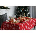 Скатерть новогодняя «Доляна» Белые снежинки 250×149± 3 см, 100% хлопок, 164 г/м² - Фото 4