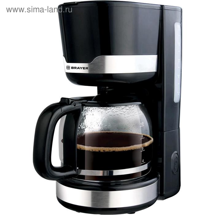 Кофеварка BRAYER BR1120, капельная, 1000 Вт, 1.5 л, поддержание температуры, чёрная - Фото 1