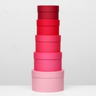 Набор круглых подарочных коробок 5 в 1 «Пантон 200», однотонный, 23×23×14 - 15×15×10 см - Фото 4