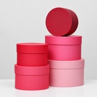 Набор круглых подарочных коробок 5 в 1 «Пантон 200», однотонный, 23×23×14 - 15×15×10 см - Фото 7
