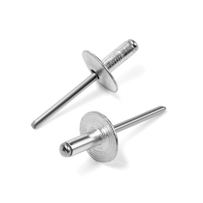 Заклепки вытяжные ТУНДРА krep, алюминий-сталь, увел.борт 14 мм, 4.8×12 мм, 250 шт.