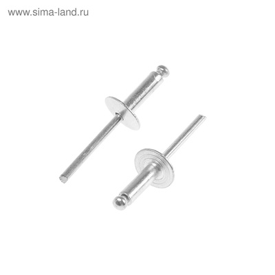 Заклепки вытяжные ТУНДРА krep, алюминий-сталь, увел.борт 14 мм, 4.8×16 мм, 250 шт.