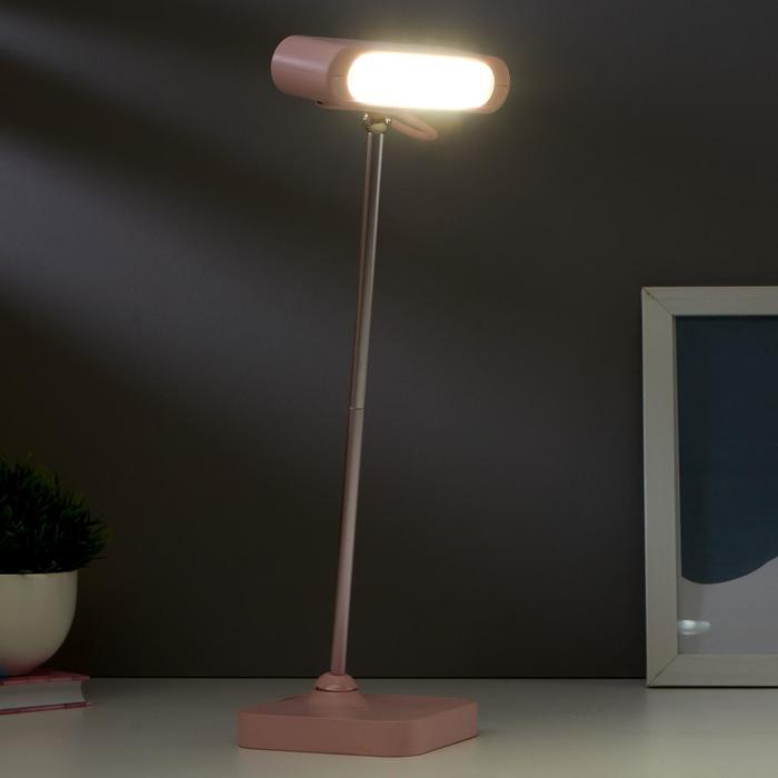 Лампа настольная 1670/1 LED 5Вт 2 режима 3000К 6000К USB АКБ розовый 13х10,4х34 см RISALUX - фото 1905672633