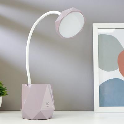 Лампа настольная сенсорная 16091/1 20хLED 4Вт 3 режима USB АКБ фиолетовый 10,5х10,5х47 см