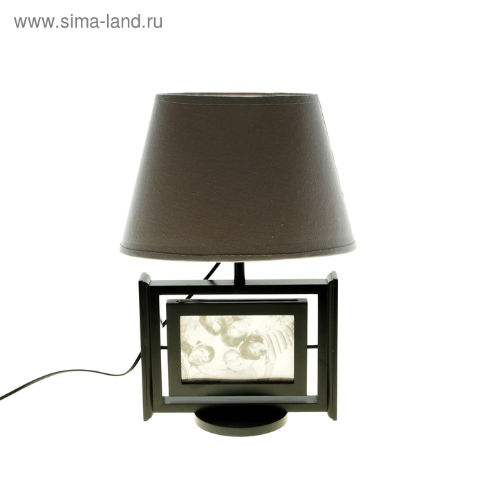 Лампа настольная с фоторамкой "Вертушка", 220V/60Вт/Е14, черная RISALUX - Фото 1