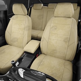 

Авточехлы для BMW 3 F-30 с 2011-2020 г., хэтчбек, алькантара, экокожа, цвет бежевый
