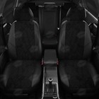 Авточехлы для Chevrolet Aveo 1 с 2003-2010 г., хэтчбек, алькантара, экокожа, цвет чёрный - Фото 3