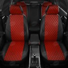 Авточехлы для Ford Kuga 2 с 2012-2016 г., джип, перфорация, экокожа, цвет красный, чёрный - фото 6316962