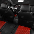 Авточехлы для Ford Kuga 2 с 2012-2016 г., джип, перфорация, экокожа, цвет красный, чёрный - фото 6316966