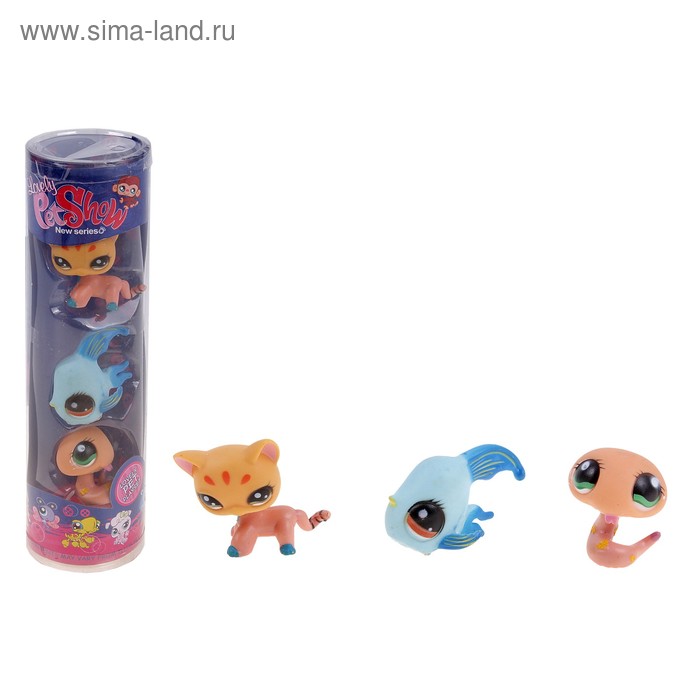 набор питомцы милашки-4 с большими глазками (3 шт) в тубе №6690-11 - Фото 1