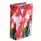 Ключница-книга дерево "Красные тюльпаны" шёлк 17х11х5 см - Фото 1