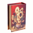 Шкатулка-книга дерево "Натюрморт с подсолнухами" шёлк 17х11х5 см - Фото 3