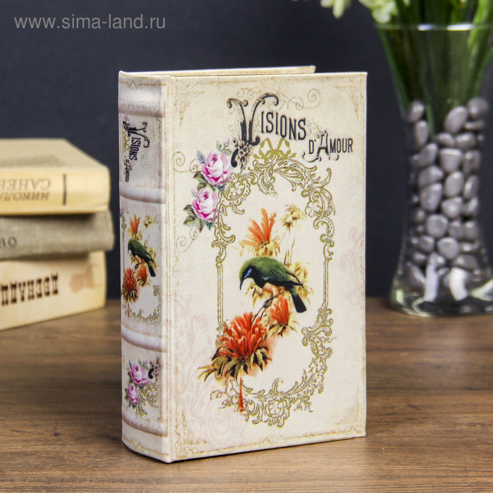 Сейф-книга дерево "Колибри" шёлк 17х11х5 см - Фото 1