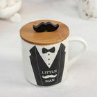 Кружка керамическая с деревянной крышкой «Мистер», 350 мл, цвет МИКС - фото 22453222